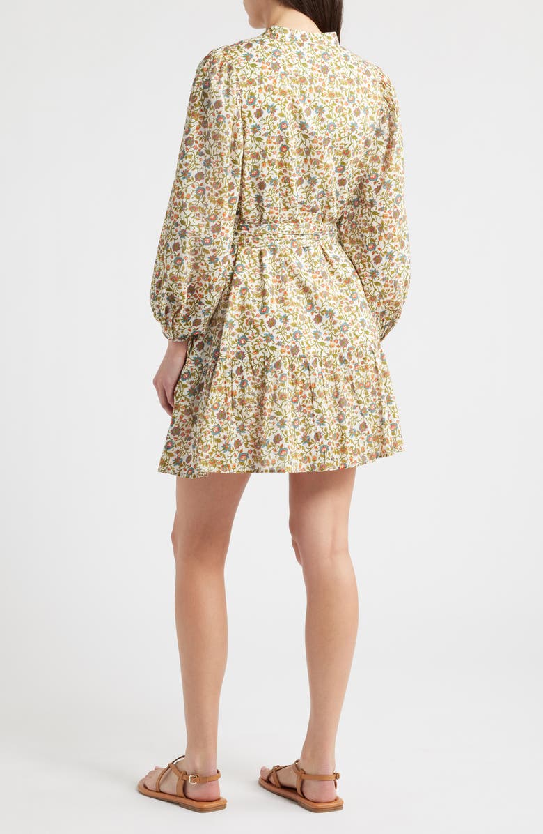 Cleobella Delilah Floral Long Sleeve Organic Cotton Mini Shirtdress, Alternate, color, 