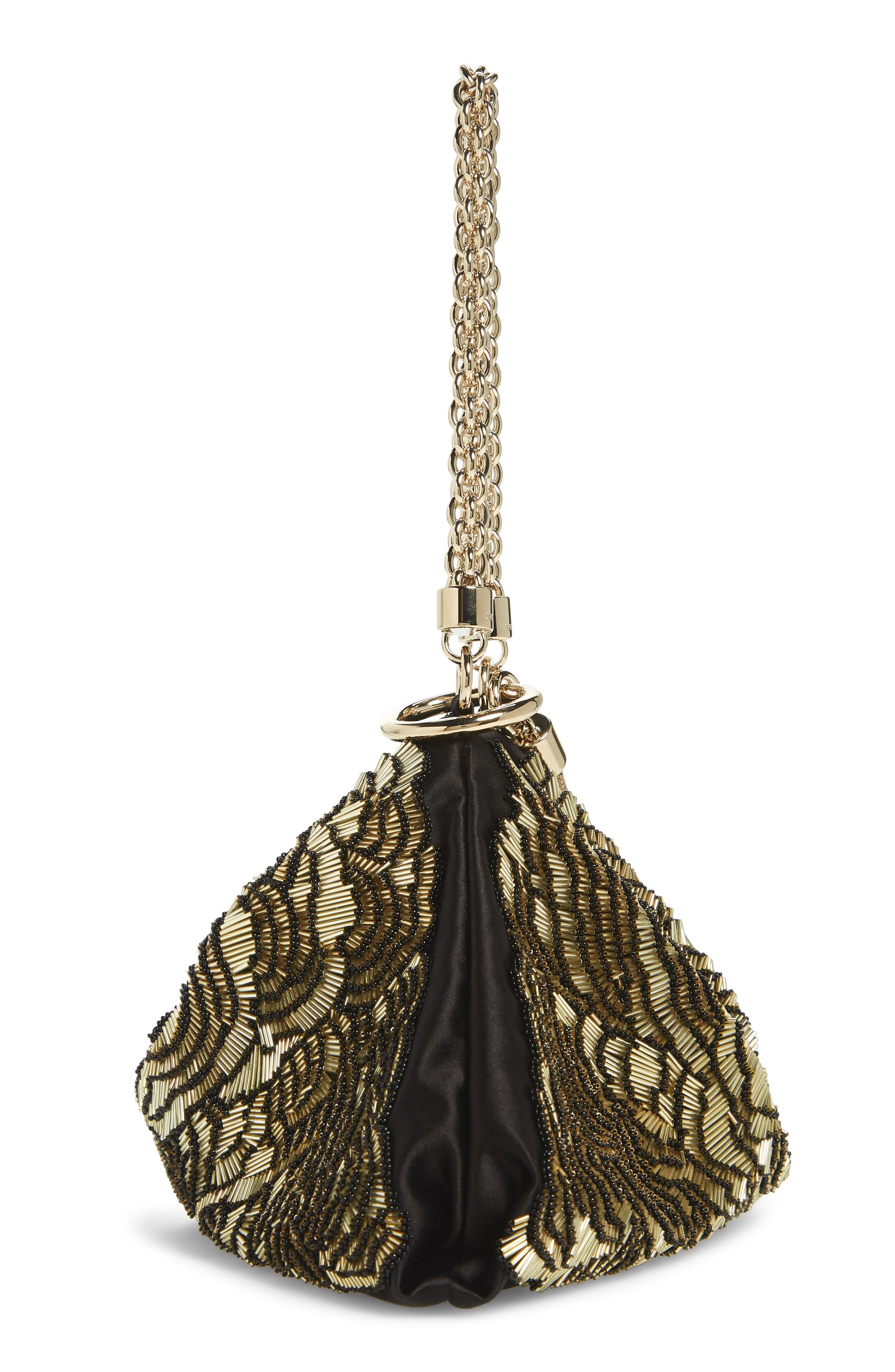 Jimmy Choo Callie Beaded Rose Clutch, Alternate, color, 