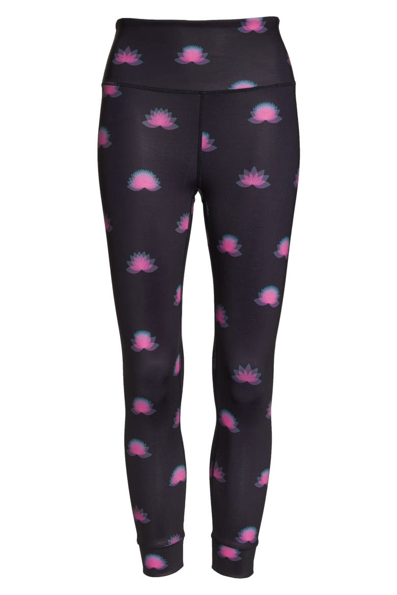 Free People FP Movement High Waist Lotus Leggings, Alternate, color, BLACK
