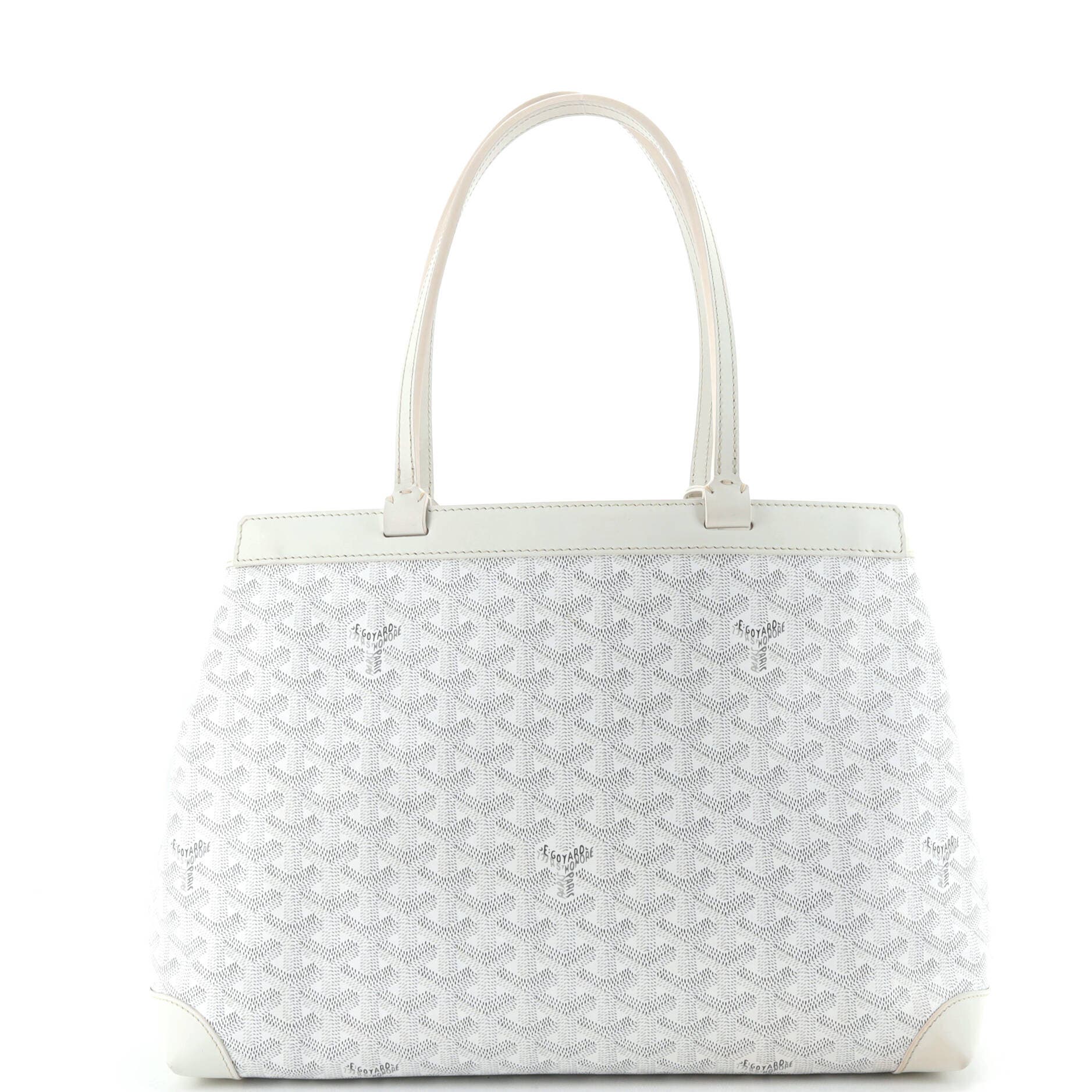 Pre-Owned Goyard Bellechasse Bag Coated Canvas PM, Alternate, color, White