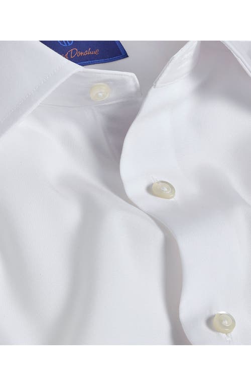 David Donahue Slim Fit French Cuff Cotton Broadcloth Dress Shirt In White