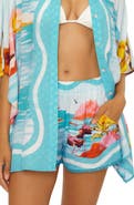 Trina Turk Cyclades Print Cover-Up Shorts