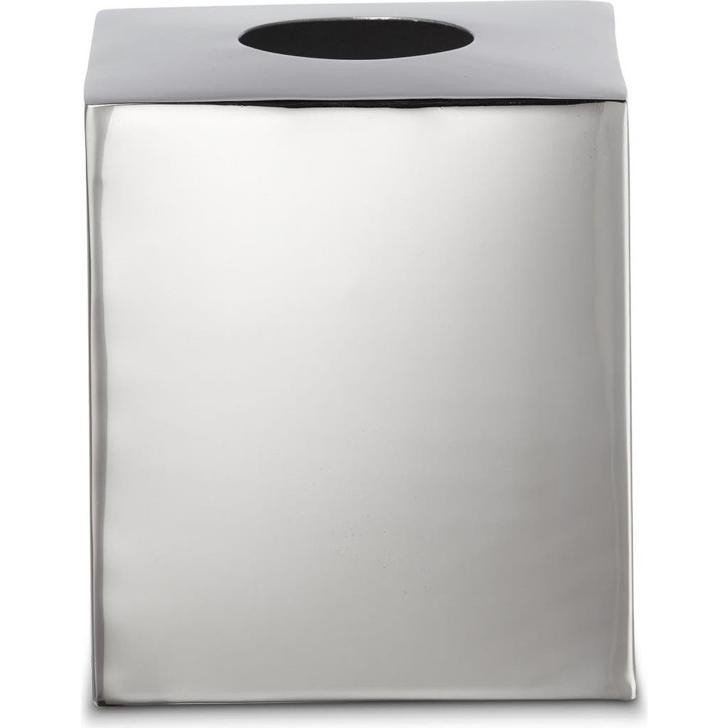 Roselli Trading Company Modern Tissue Box Cover In Silver
