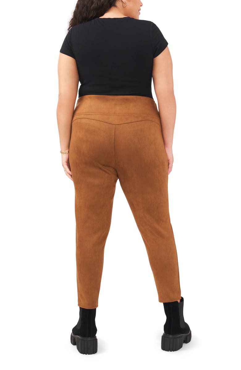 Vince Camuto Wide Waistband Faux Suede Leggings, Alternate, color,