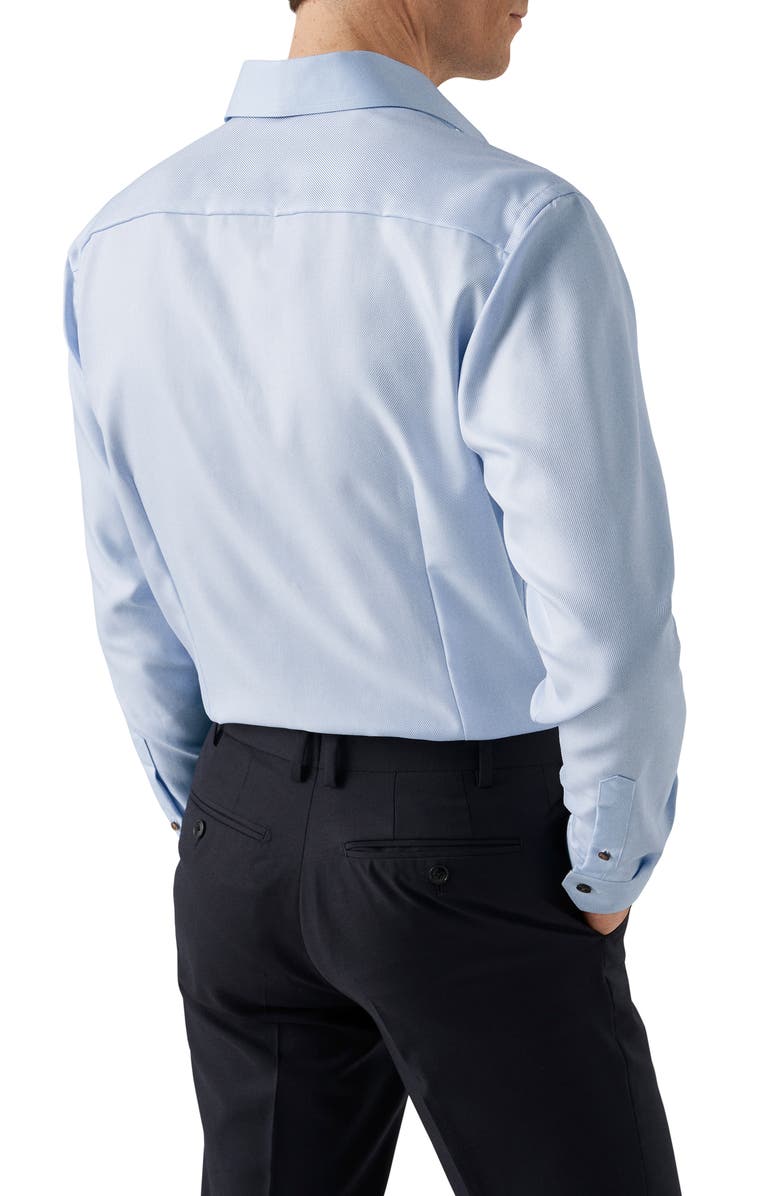 Eton Slim Fit Solid Twill Dress Shirt, Alternate, color, Light Pastel Blue