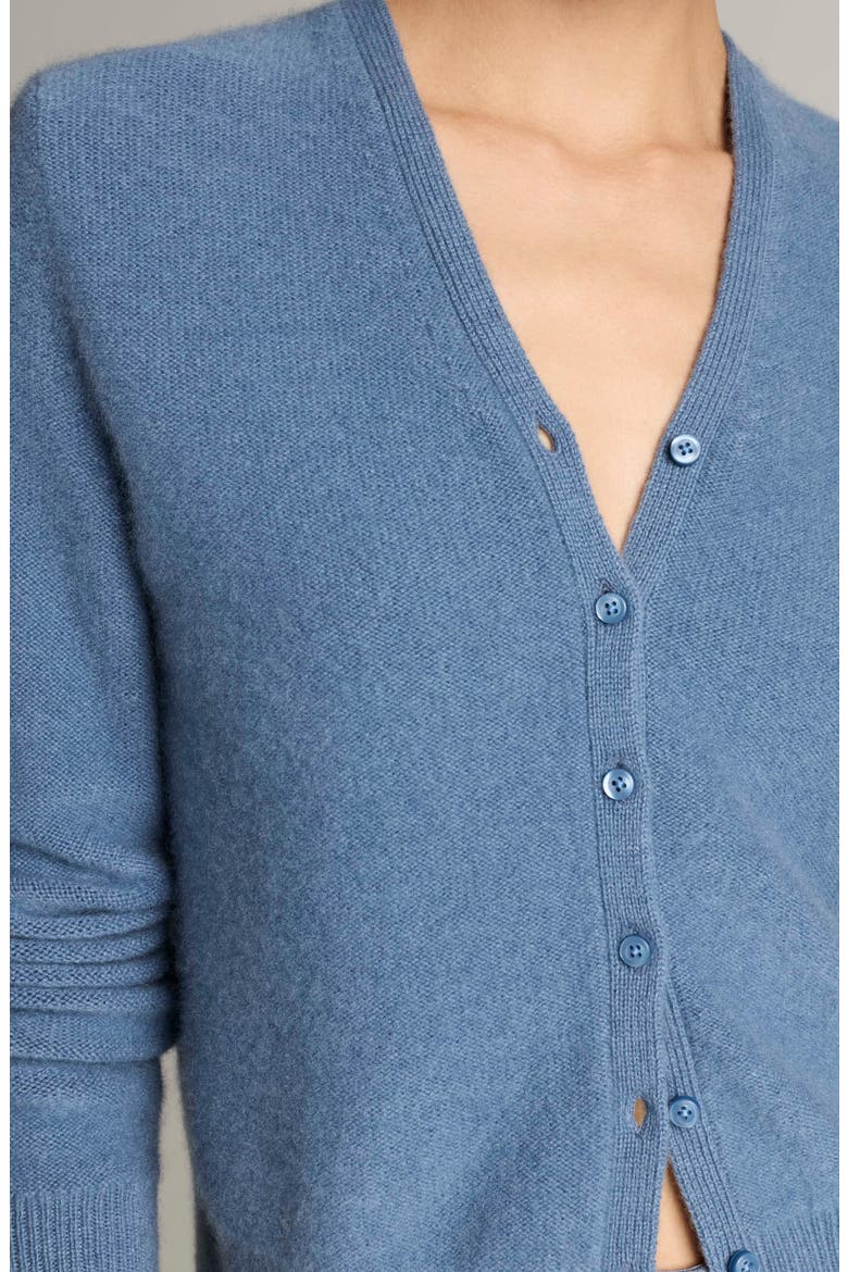 Boiled Cashmere V-Neck Cardigan, Alternate, color, BLUE SLATE