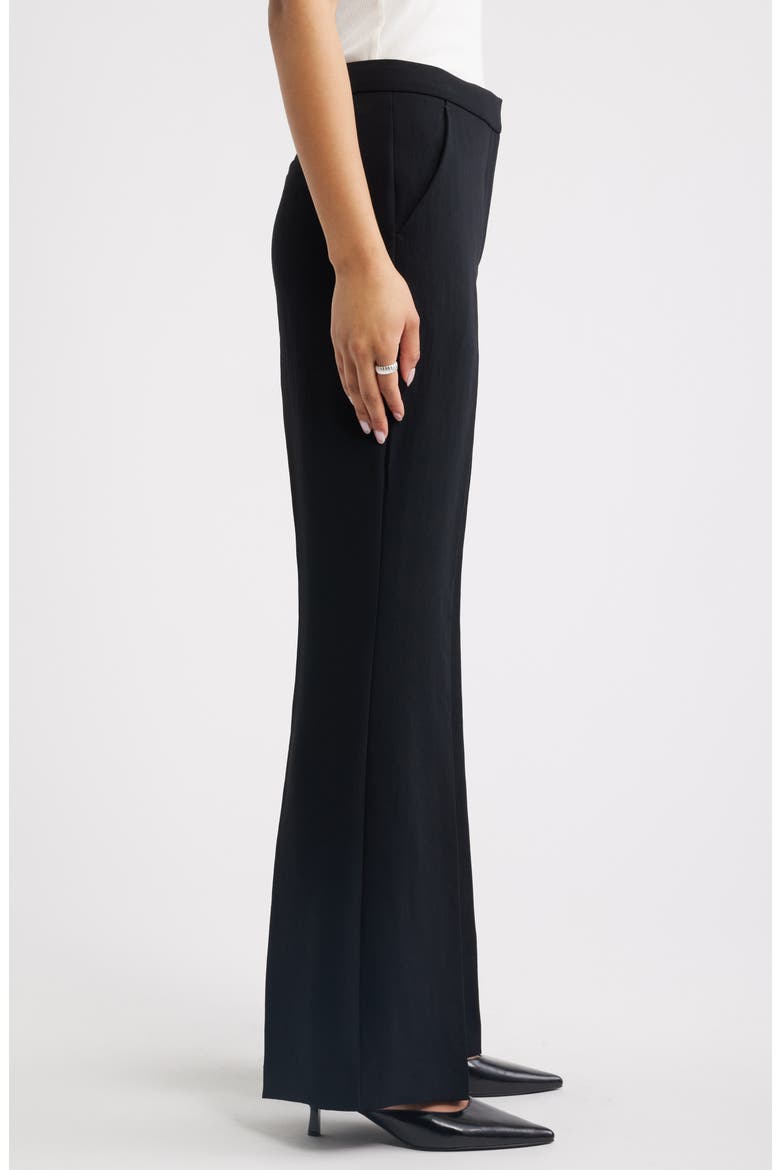 Curator Crepe Flare Leg Trousers, Alternate, color, BLACK
