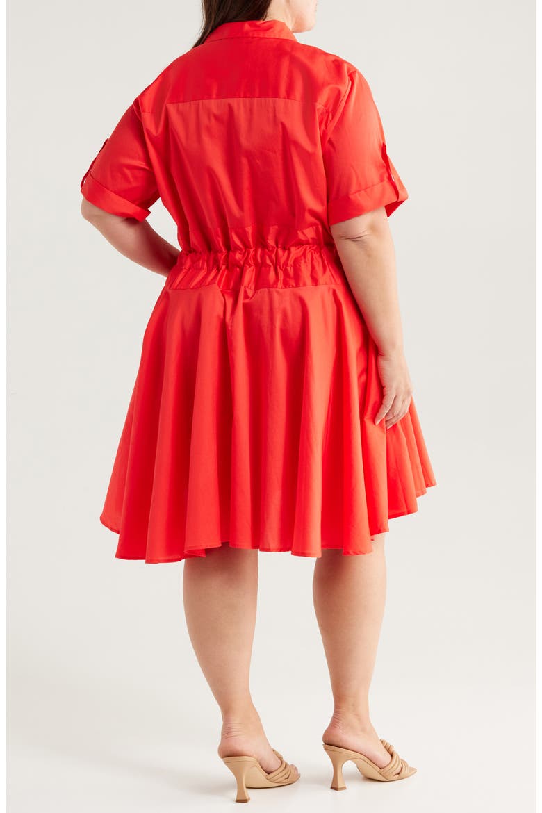 Meadow Tie Waist Shirtdress, Alternate, color, POPPY RED