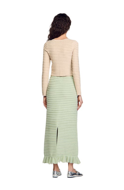 Sandro Merveilleux Embellished Cardigan In Beige
