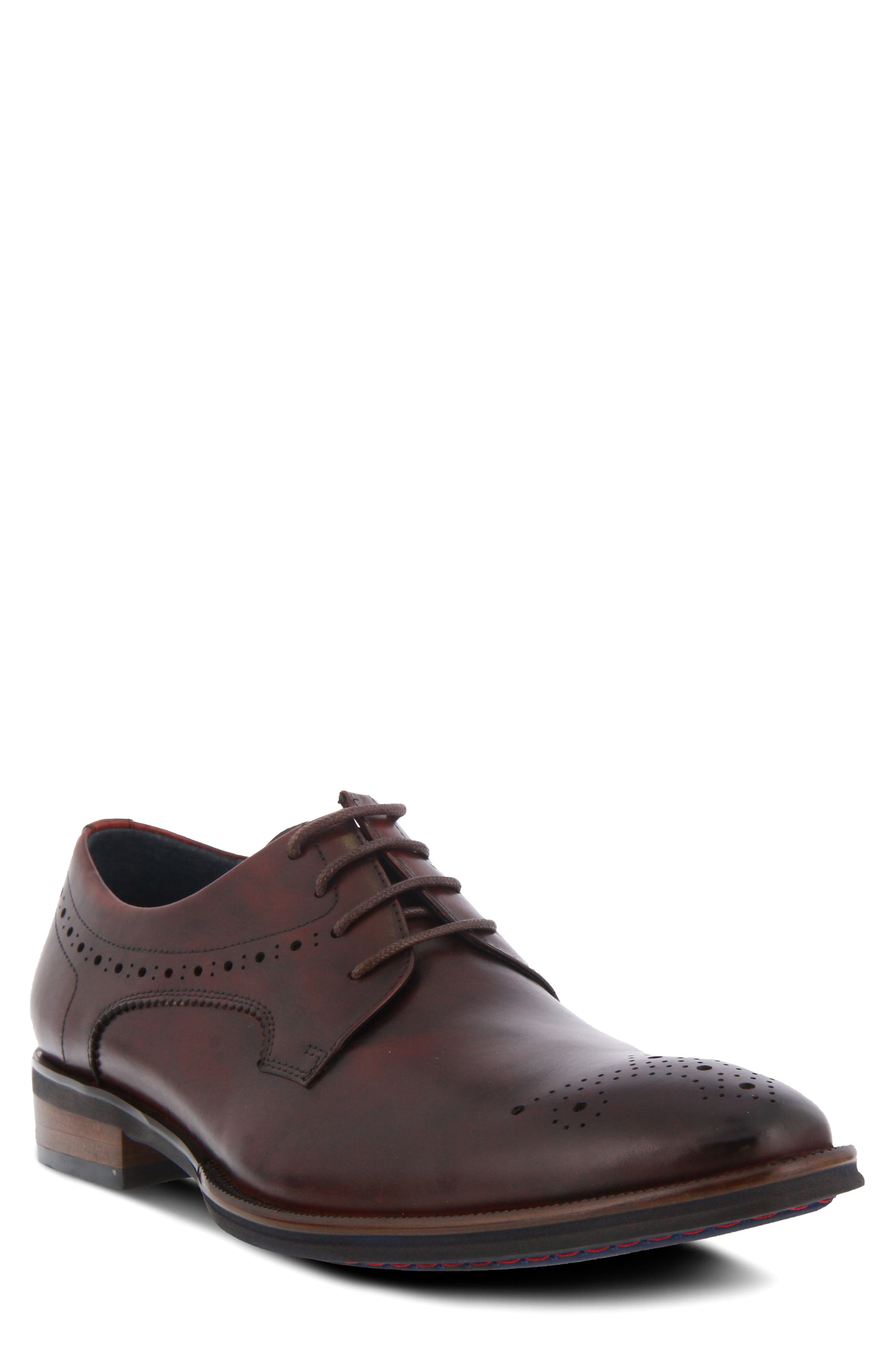 Spring Step Charlie Leather Derby, Main, color, Cabernet
