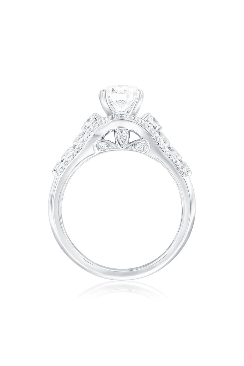 18K White Gold 1.22ct GIA-Certified Diamond & 0.62cttw Diamond Ring, Alternate, color, White Gold
