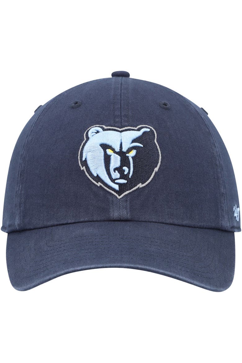 Men's '47 Navy Memphis Grizzlies Primary Logo Clean Up Adjustable Hat, Alternate, color, Navy