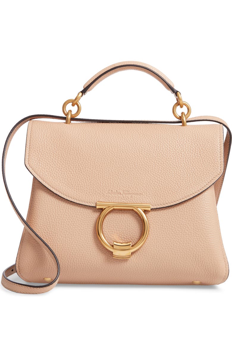 FERRAGAMO Salvatore Ferragamo Small Margot Leather Top Handle Bag, Main, color,