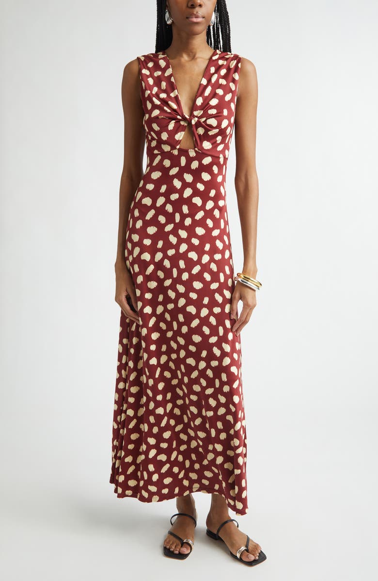 Johanna Ortiz Horizonte Mistico Reversible Print Jersey Maxi Dress, Main, color, Cherry / Ecru