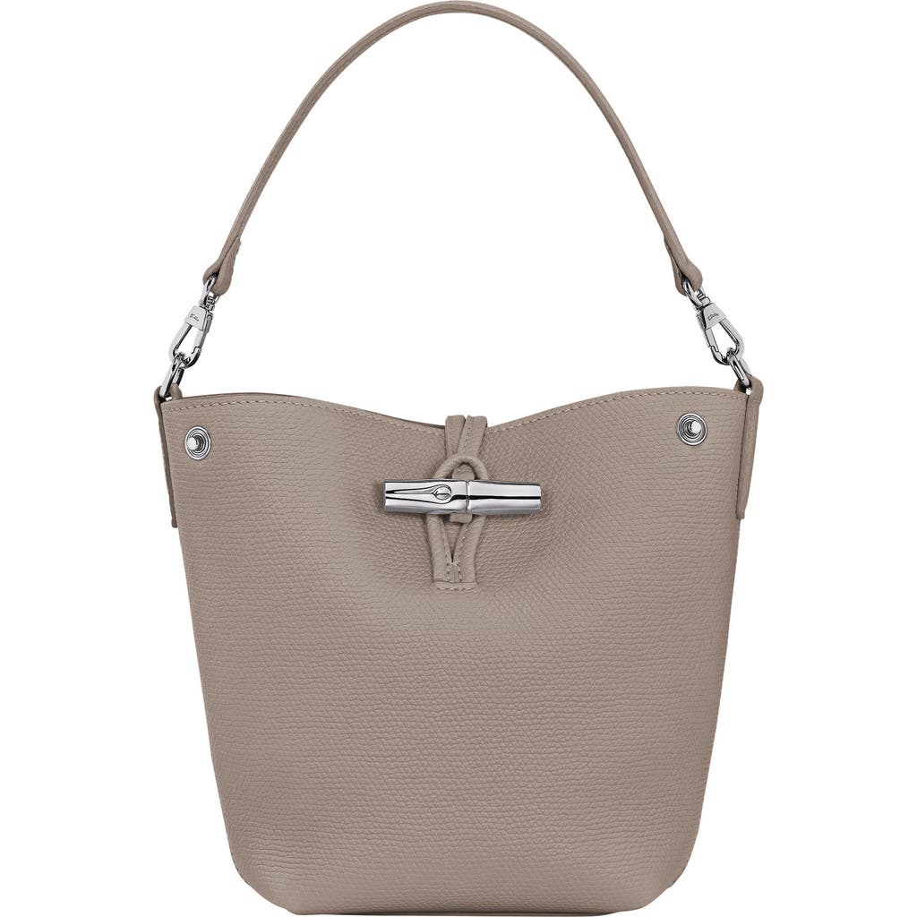 Longchamp Extra Small Le Roseau Leather Bucket Bag In Clay