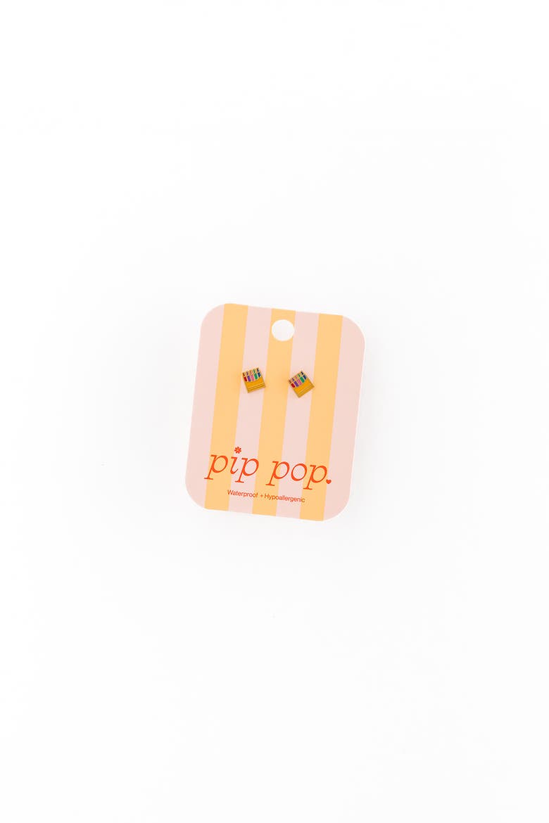 Crayon Stud Earrings, Alternate, color, Multi