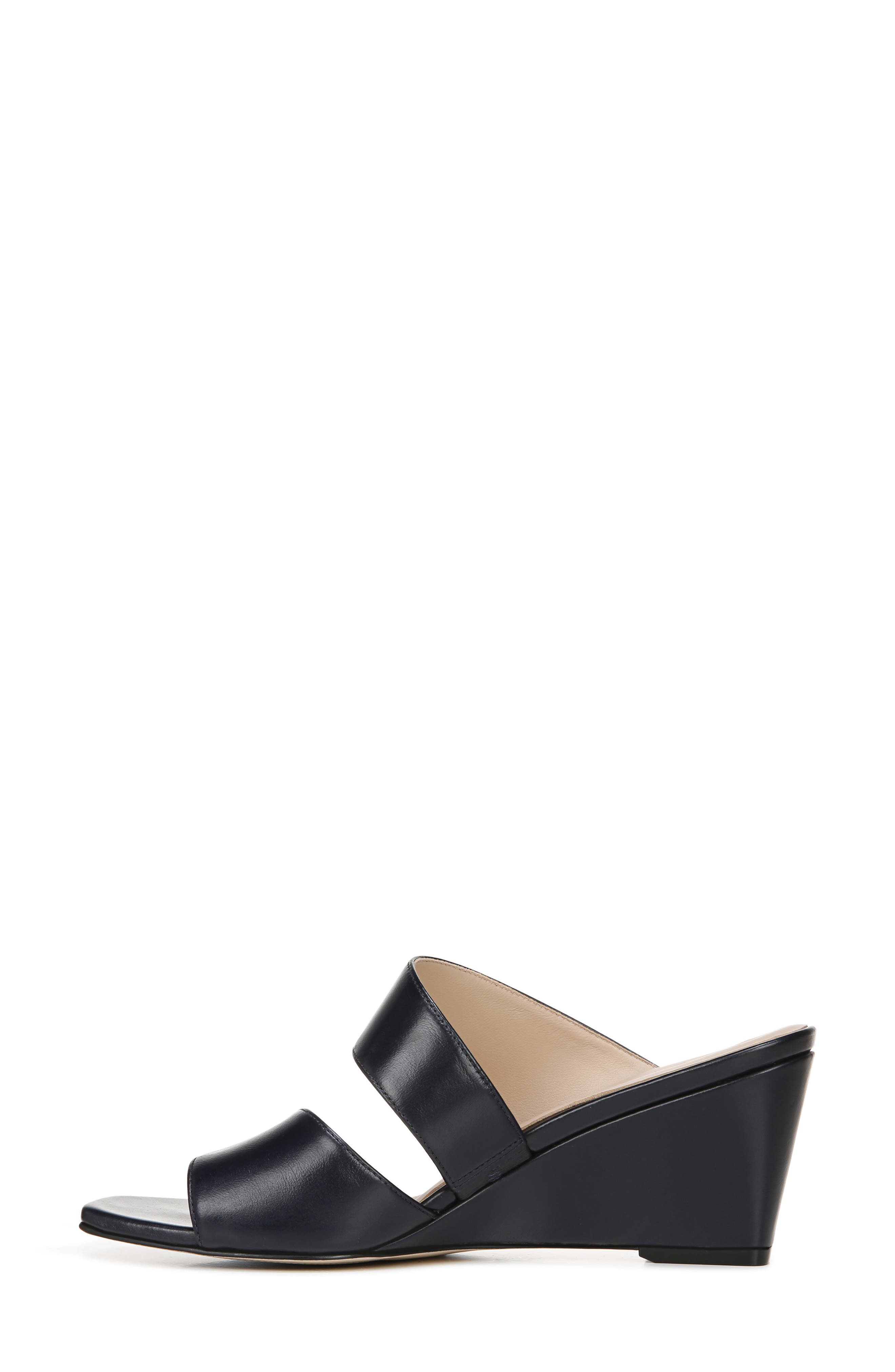 Vennice Wedge Slide Sandal, Alternate, color, FRENCH NAVY PATENT LEATHER