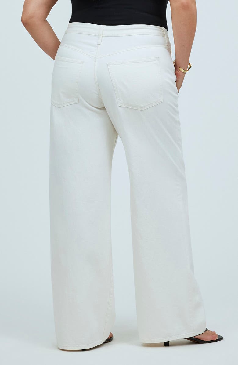 Madewell Drawstring High Waist Superwide Leg Jeans, Alternate, color,