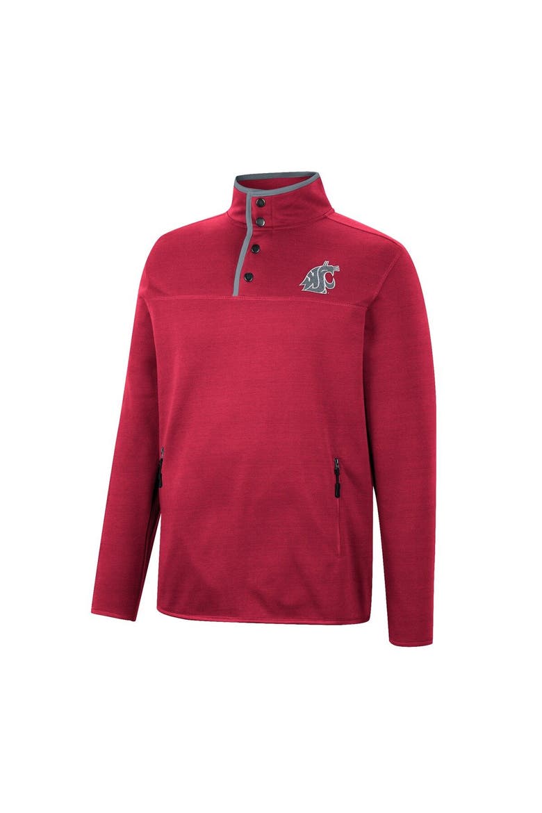 Men's Colosseum Crimson Washington State Cougars Rebound Quarter-Snap Jacket, Alternate, color, Crimson