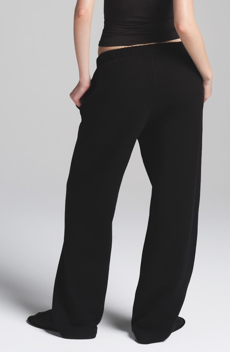 SKIMS Cotton Fleece Blend Classic Straight Leg Pants, Alternate, color, Onyx