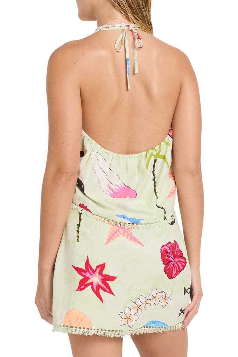 x Lottie Hall Cutaway Halter Top, Alternate, color, SUNNY LIME