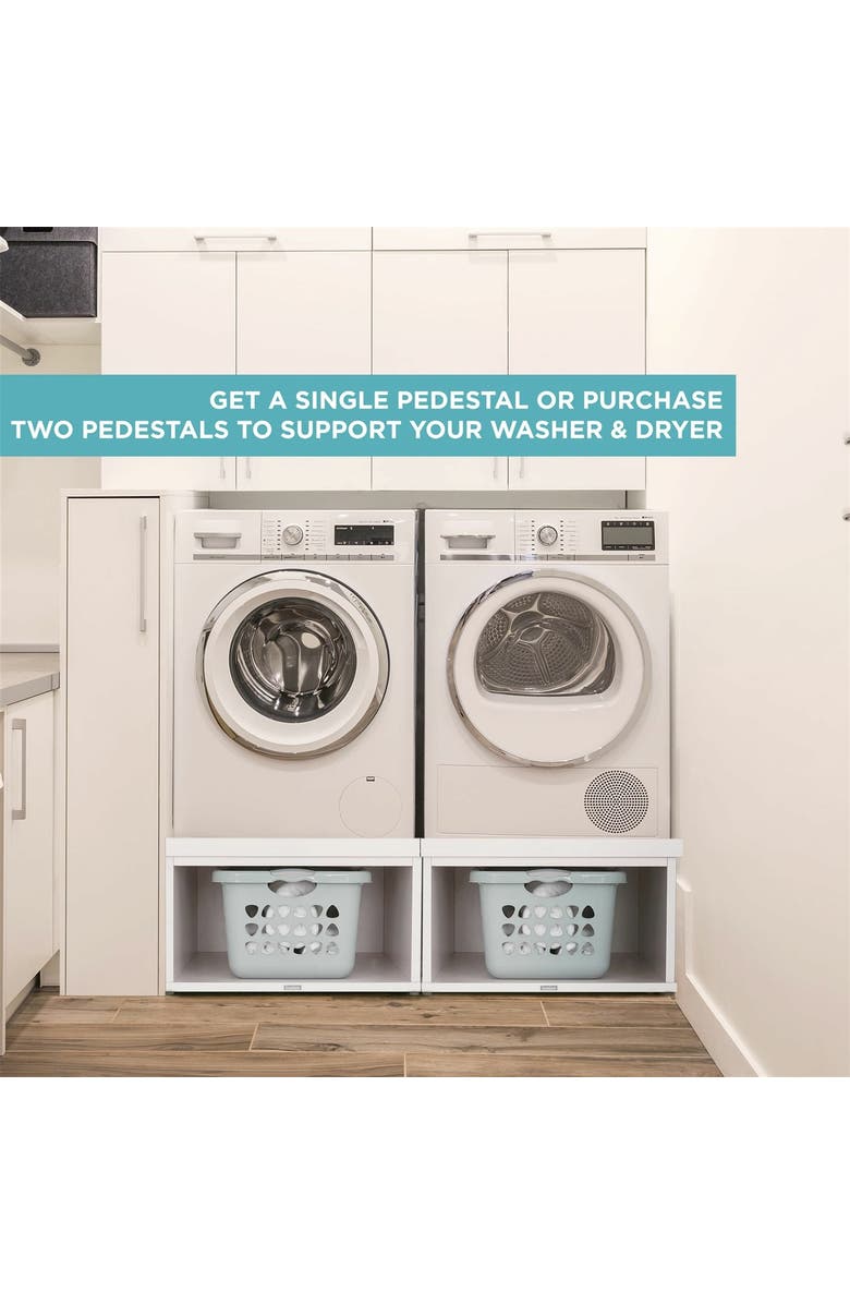 Ivation Wooden Laundry Pedestal for Washer & Dryer, 33.86x 29.92 Universal Fit, Alternate, color, White 1 Pack