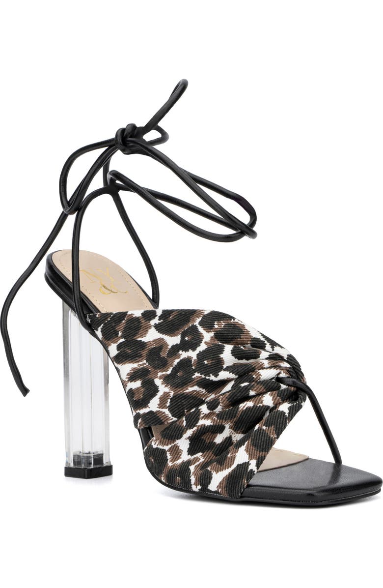 NEW YORK AND COMPANY Carolle Leopard Print Sandal, Main, color,