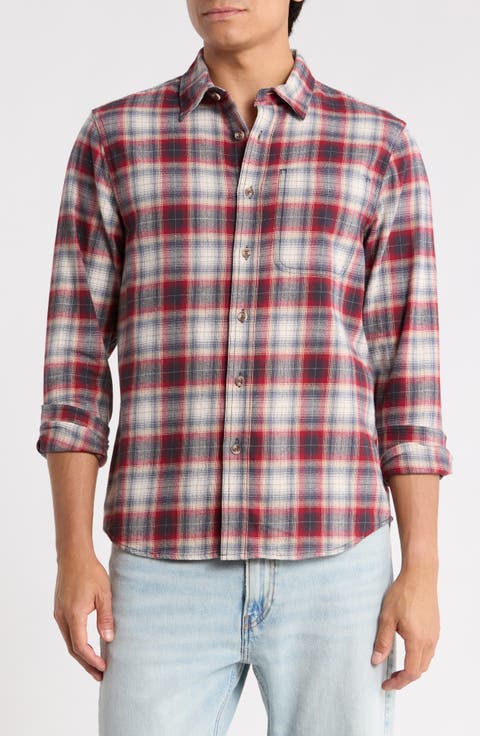 Plaid Flannel Button-Up Shirt