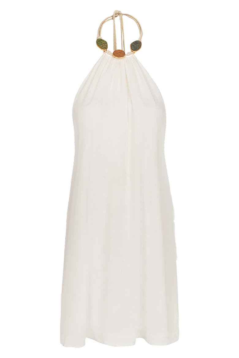Aiden Linen & Cotton Cover-Up Dress, Alternate, color, WHITE