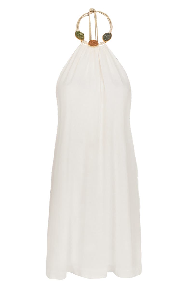 ViX Paula Hermanny Aiden Linen & Cotton Cover-Up Dress, Alternate, color, White