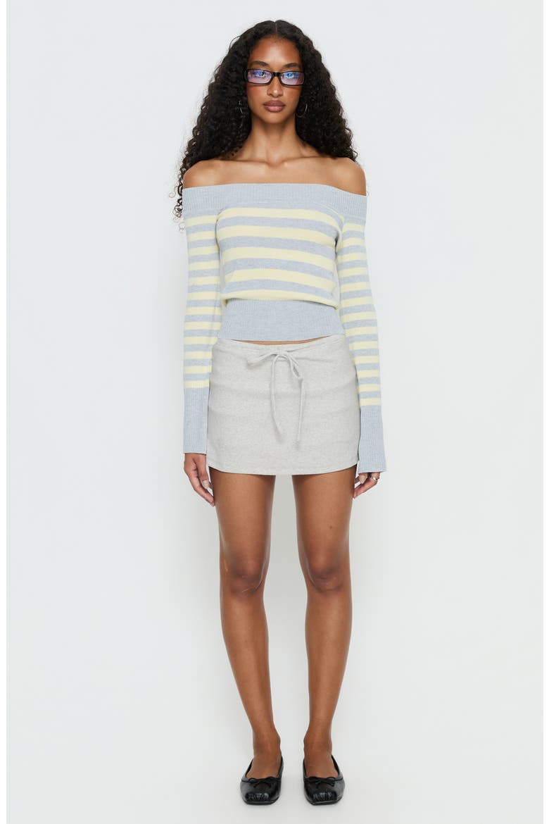 Baseline Marled Stretch Cotton Rib Skort, Alternate, color, GREY MARLE