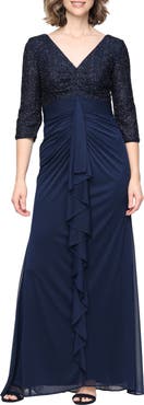 Alex Evenings Sequin Bodice Empire Waist Gown