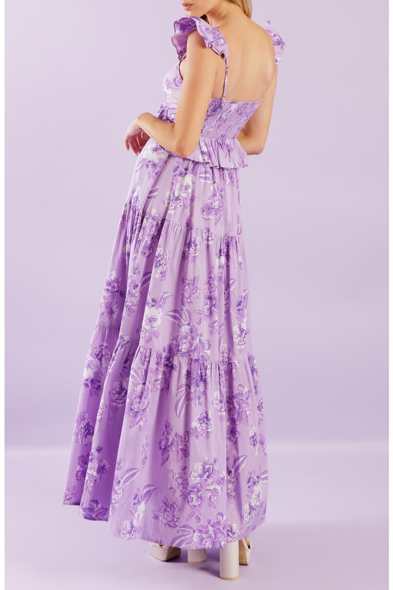 Ruffle Trim Maxi Dress, Alternate, color, LAVENDER