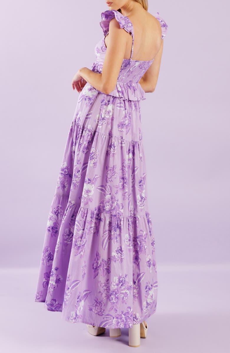 FLYING TOMATO Ruffle Trim Maxi Dress, Alternate, color, 