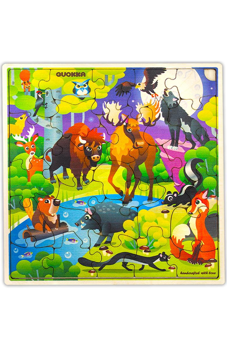 Quokka Wooden Puzzles for Kids - 28-Piece Jigsaw Puzzles for Toddlers, Main, color, Wild Animals