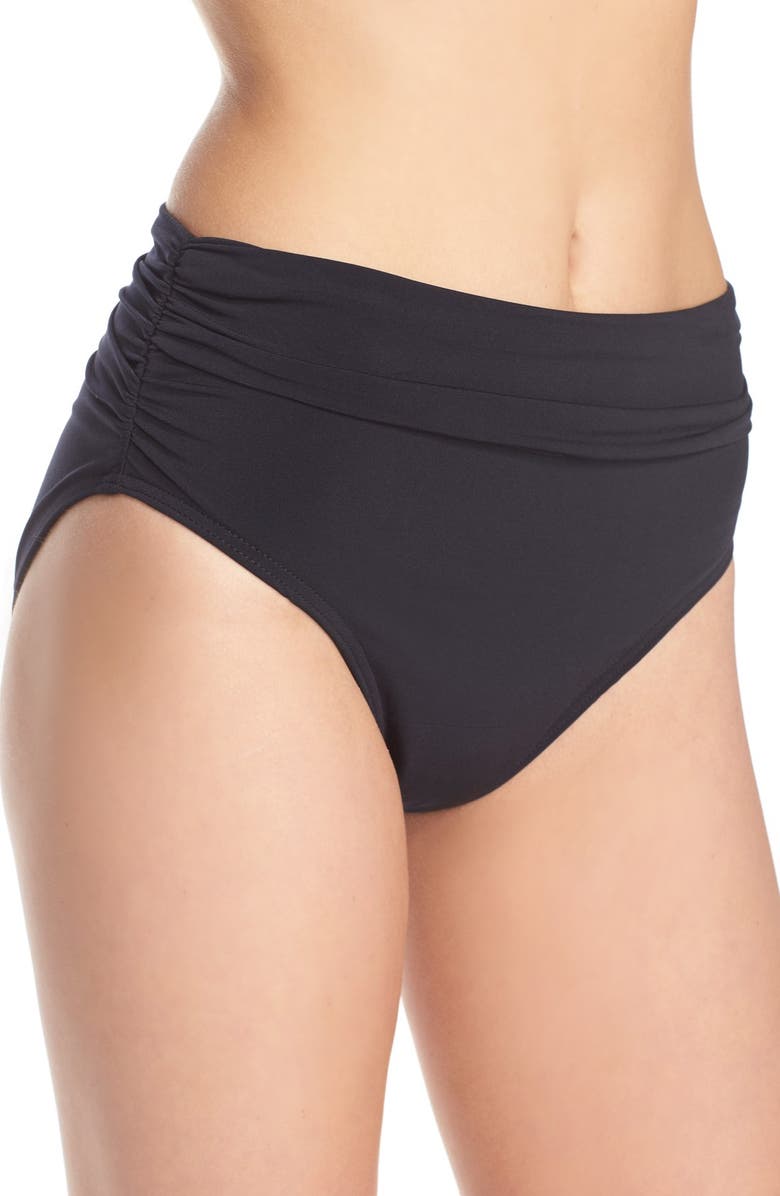 Magicsuit<sup>®</sup> Ruched Bikini Bottoms, Alternate, color, Black Tones