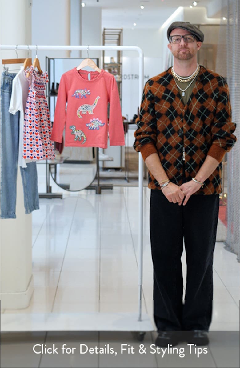 Kids' Frill Neck Long Sleeve Appliqué T-Shirt, sales video thumbnail