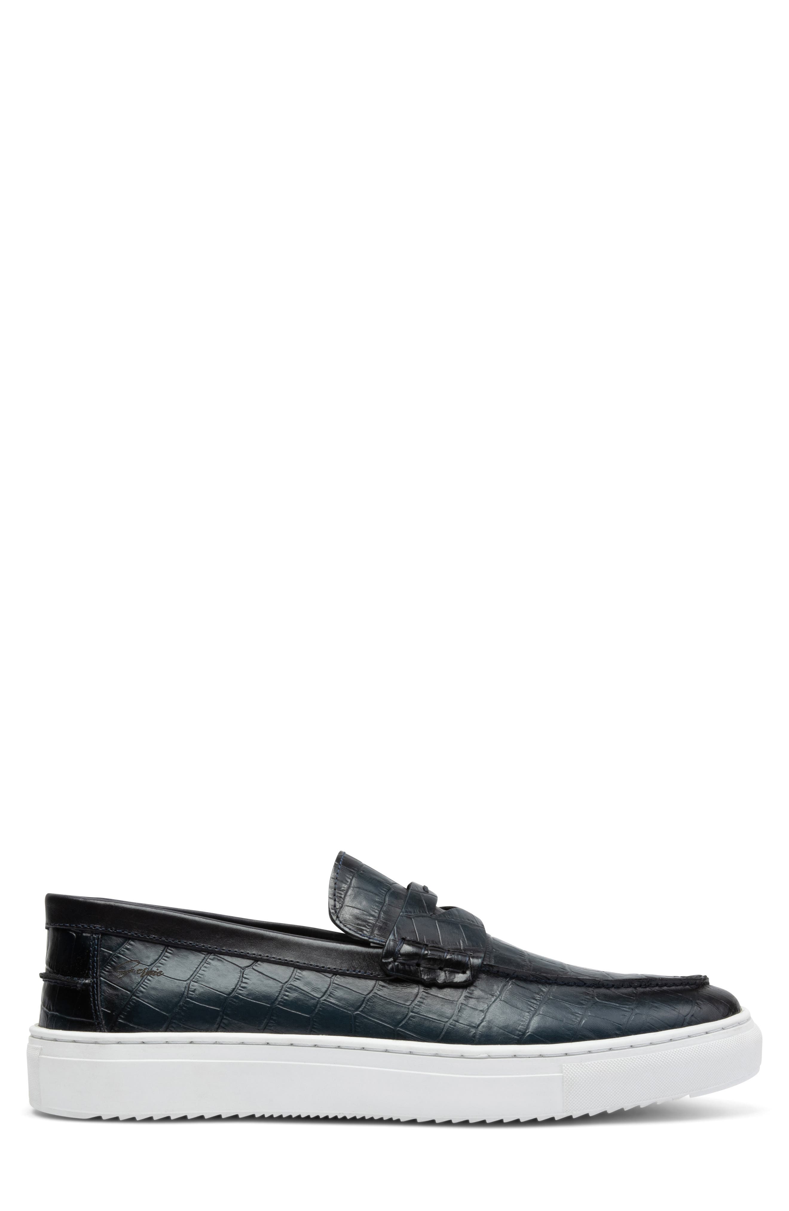 22S Penny Loafer Sneaker, Alternate, color, NAVY CROCODILE