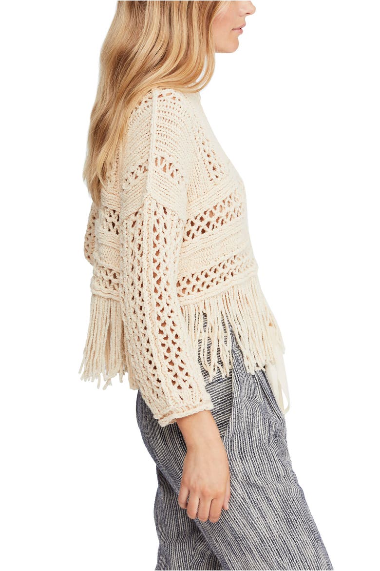 Higher Love Crochet Sweater, Alternate, color, CREAM