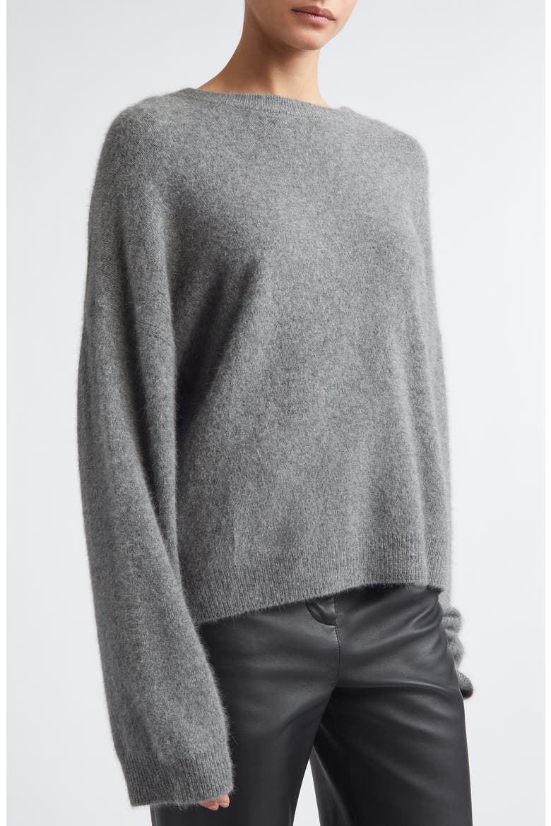 Tristan Loose Fit Mercerized Wool & Yak Hair Blend Sweater, Alternate, color, ANTHRACITE MELANGE