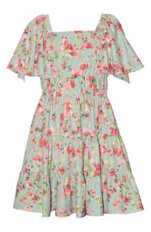 Iris & Ivy Kids' Angel Sleeve Floral Dress