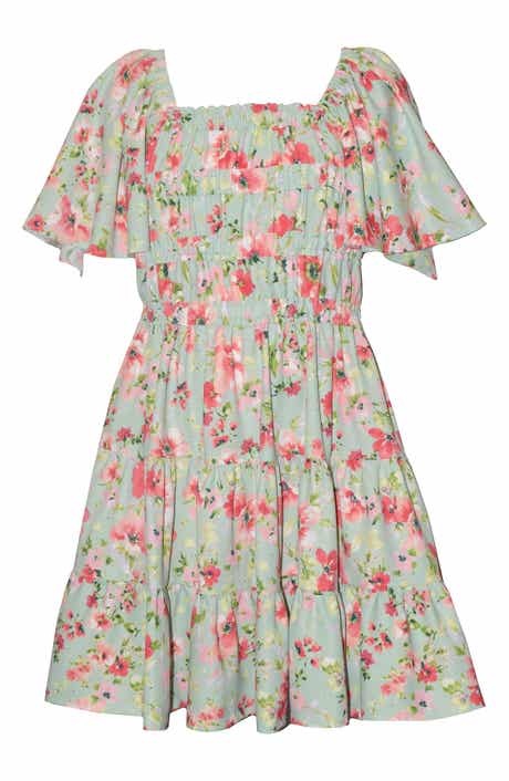 Iris & Ivy Kids' Angel Sleeve Floral Dress