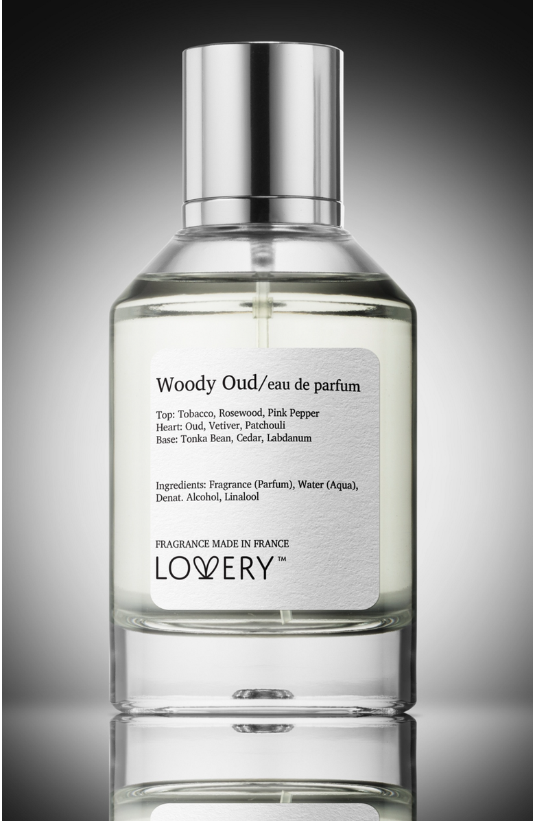 Lovery Woody Oud Eau de Parfum, Made in France, 3.4 oz, Alternate, color, Silver, White, Cream, Black