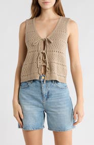 Abound Tie Front Sweater Tank
