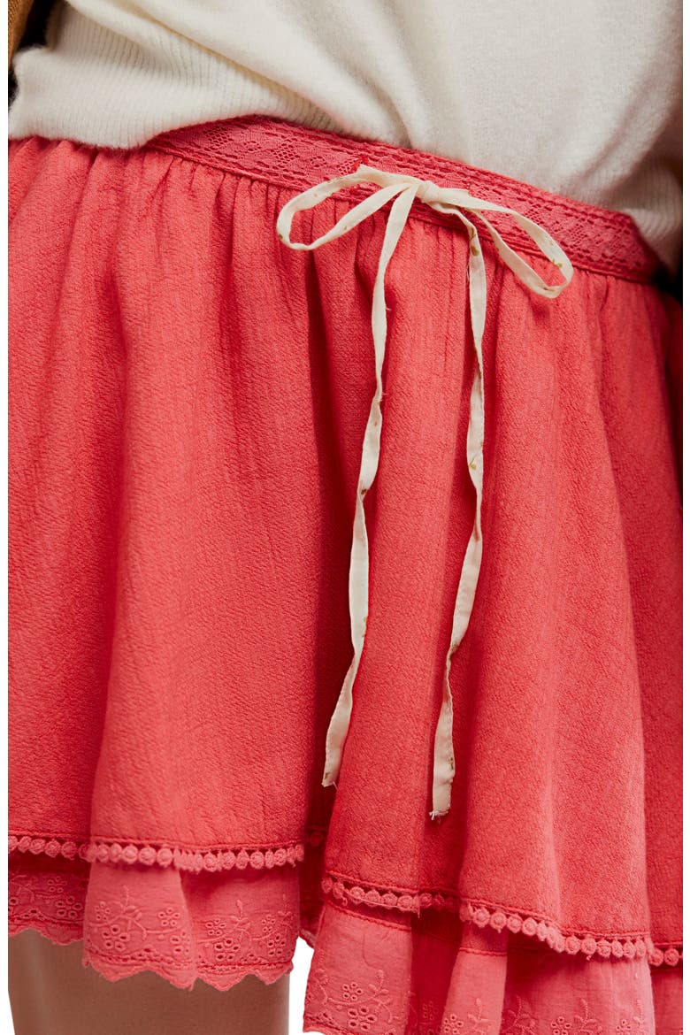 Tulip Layered Miniskirt, Alternate, color, CORAL