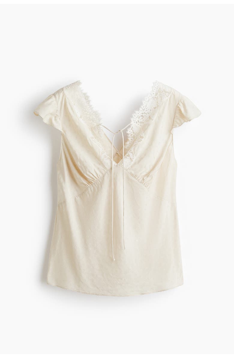 H&M Jacquard-weave Top, Main, color, Cream