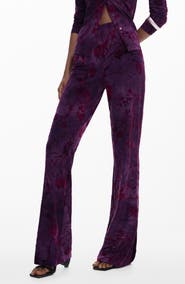 Desigual Floral Burnout Flare Pants