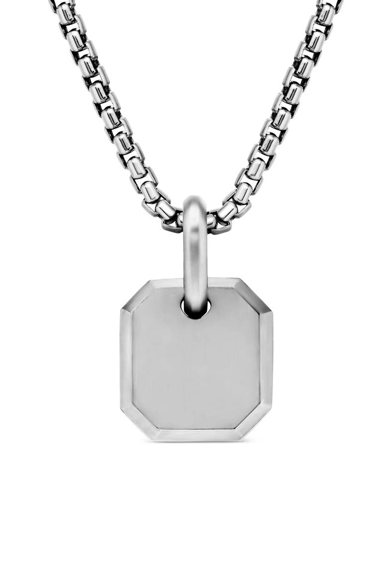 Men's Faceted Amulet, Alternate, color, SILVER DOME