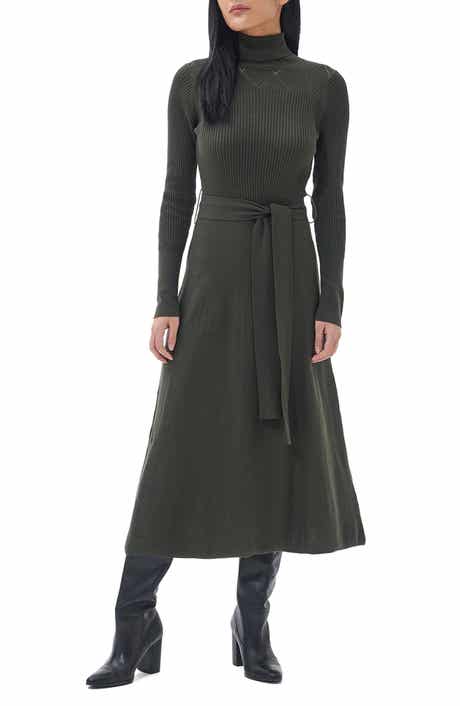 Barbour Laverne Belted Turtleneck Sweater Dress