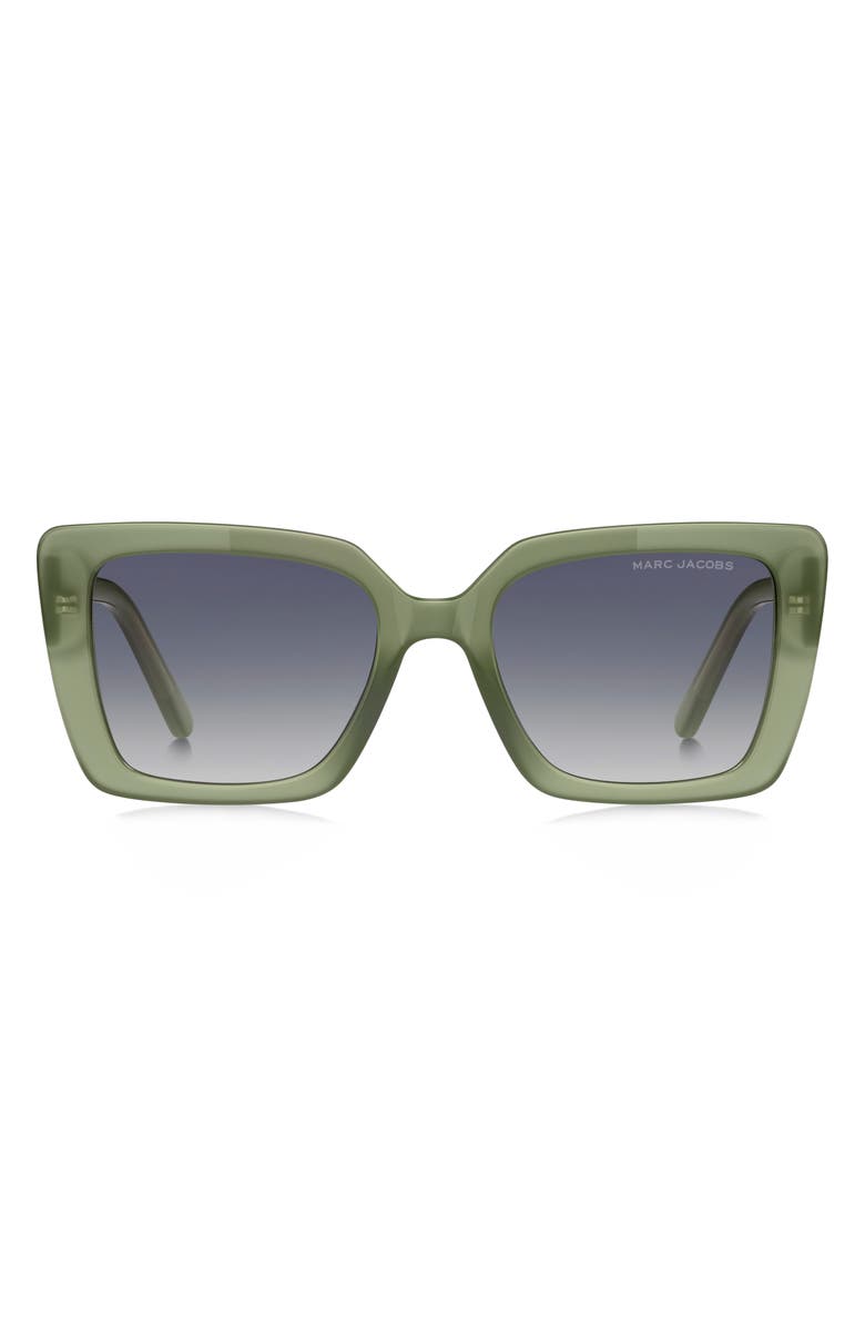 Marc Jacobs 52mm Gradient Square Sunglasses, Main, color, Green/ Grey Shaded Blue